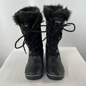Khombu Lace Up Faux Fur Snow Boots in Black Size 6.5‎ thumbnail 2