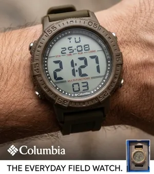 Columbia Exclusive Peak Patrol Quartz Digital Dial Olive Green Strap Men's Watchl thumbnail 4