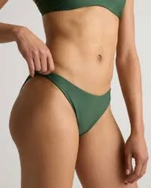 QUINCE Low Rise Bikini Bottom Palm Green NWT Sz Medium M SLOW FASHION thumbnail 1