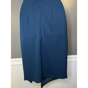 Lulus Dress Womens Small Blue One Shoulder Sheath Midi Side Slit Party Cocktail thumbnail 8