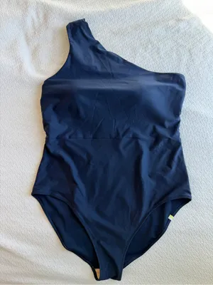 Summersalt The Ruched Sidestroke One Piece Swimsuit Navy Blue 16 NEW thumbnail 1