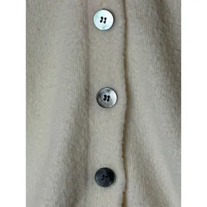 The Drop Francine V Neck Cardigan‎ Women Small Ivory Knit Cozy Fuzzy Sweater thumbnail 7