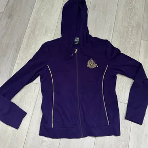 100% cotton vintage Ralph Lauren active purple zipper hooded sweater‎ size small thumbnail 1