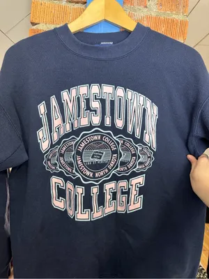 Vintage 90s Jamestown College Navy Crewneck Sweatshirt thumbnail 2