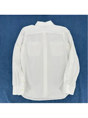 Lauren Ralph Lauren White Cotton Button Front Shirt Tab Up Long Sleeves Heritage thumbnail 6
