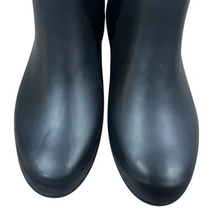 London Fog Piccadilly Striped Rain Boots Black Ankle Rubber Waterproof Size 8M thumbnail 4
