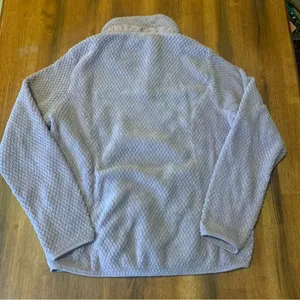 Eddie Bauer Pullover Fleece XL Lavender Snap Collar Textured Black Label Warm thumbnail 8