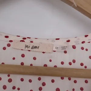 Mi Ami Aniya Q29 Polka Dot Tiered Ruffle Mini Dress Cream Red Mens Size M thumbnail 2