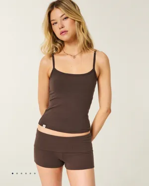 Hollister Callie Reversible Knit Shortie Shorts - Brown thumbnail 3
