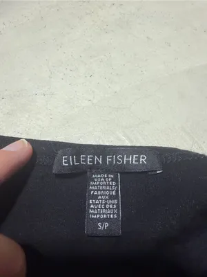 EILEEN FISHER Black Long-Sleeve Crewneck Top small thumbnail 5