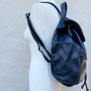 Wild Fable Target Black Faux Leather Backpack Drawstring Flap Closure thumbnail 3