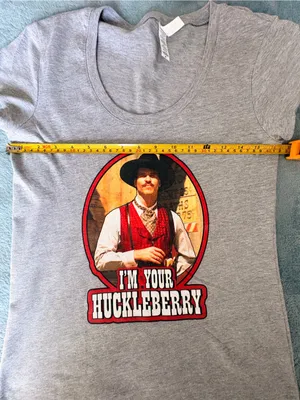 Bella + Canvas I’m Your Huckleberry Doc Holliday Graphic Tee Gray Size M thumbnail 6