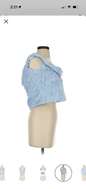Peppermayo Diamond Sky Blue off the shoulder crop top thumbnail 5
