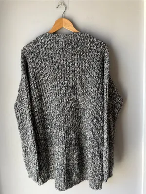NWT Aerie Oversized Lace Up Grey Sweater thumbnail 4
