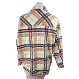 Zara Women's Multicolor Plaid Fleece Long Sleeve Button Down Shirt Jacket Sz M thumbnail 2
