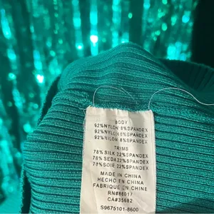 Bebe Teal‎ Sequin Mini Dress Size Medium thumbnail 9
