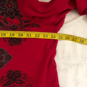 Style & Co 2000s Y2K Whimsygoth Gothic Red black floral rhinestone bedazzle silver hoodie sweatshirt top shirt long sleeve inner tank w/pockets-1X #grunge #streetwear thumbnail 6