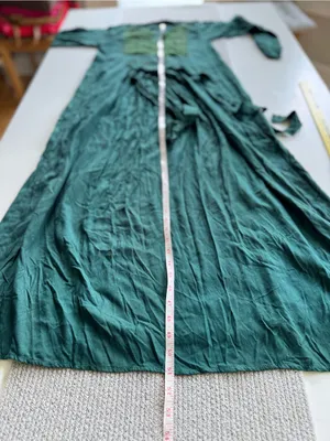 Vintage 90’s Forest Green Boho Long Sleeve Maxi Dress with Embroidered Yoke thumbnail 7