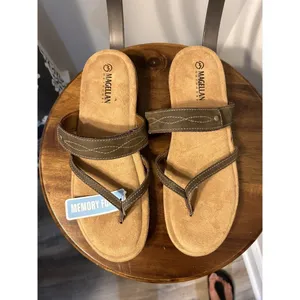New Magellan Outdoors Sandals Womens 10 Strappy Flip Flop Thong Tan Brown Summer thumbnail 3