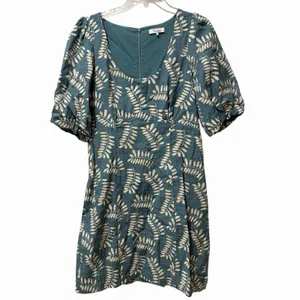 Parker Cammie Blue Tropical Puff Short Sleeve Mini‎ Dress Women's Size 10 Mini thumbnail 4