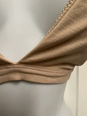 Cream Removable Padded Yoga Seamless V Neck Bralette thumbnail 7
