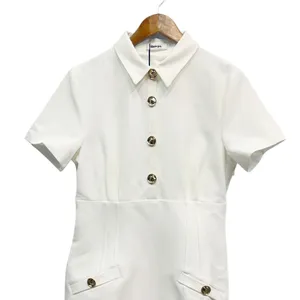 Showpo Placket Front Fitted Mini Shirt Dress in Off White size 8 NWT thumbnail 4