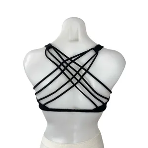 Lululemon Women's Black Strappy Yoga Workout Athletic Crop Top Sports Bra Size 6 thumbnail 3
