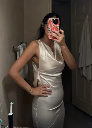 Satin Maxi Dress Size M thumbnail 1
