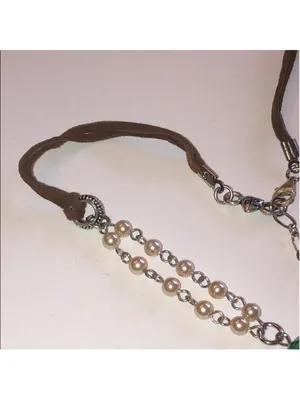 American Eagle AE Boho Brown Silver Tone Beaded Heart Pendant Necklace thumbnail 3