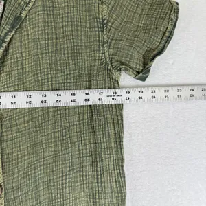 Free People Green‎ Cotton Gauze Button Front Maxi Shirtdress Small OB1546940 thumbnail 3