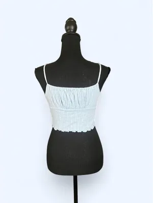 Vintage Y2K Aeropostale baby blue fairy ribbed crop tank Size: Medium 💓 thumbnail 4