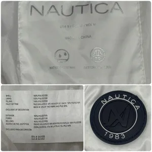 Nautica White Puffer Jacket Faux Fur Hood Quilted Winter Coat Size Small thumbnail 11
