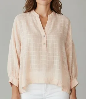 Zara Long Sleeve Oversized Flowing Loose Semi Sheer V Neck Blouse XS Soft Peach thumbnail 1