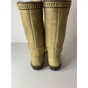 UGG Braided Size 5 Knee-High Riding Boots Suede Sheepskin Shearling Tan EUC thumbnail 8