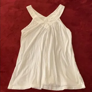 Vintage Da-Nang Surplus White 100% Cotton Flowy Crossback V-Neck Tank Top Small thumbnail 1