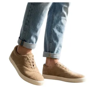 Vince Warren Wool‎ Texture Low Top Sneakers Camel Tan Platform Shoes Size 8.5US thumbnail 2