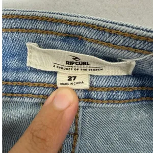 Rip Curl Women's 27 Light-Wash High-Waist Wide-Leg Frayed Jeans thumbnail 3