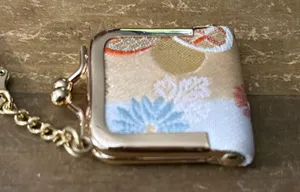 Vintage Japanese Gamaguchi Chirimen Crape purse keychain thumbnail 6