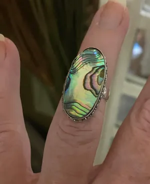 Sterling Silver Abalone  Rings Size 61/4 thumbnail 3