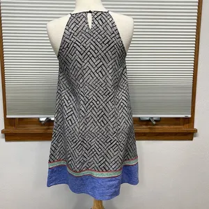 THML Black Patterned Colorful Embroidered Halter Neckline Mini Dress Size XS thumbnail 5