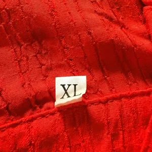 Womens Red Ruffle Shoulder‎ Dress Textured Puff Sleeve XL thumbnail 3