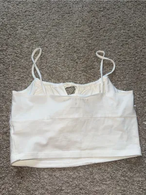 Aeropostale - Cropped Tie Front Cami - Medium, White (NWT) thumbnail 2