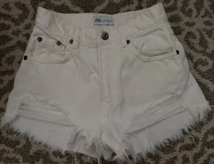 White ZARA Mom Shorts thumbnail 1