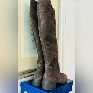 7 For All Mankind Over-the-Knee Suede Boots in Dark Brown thumbnail 8