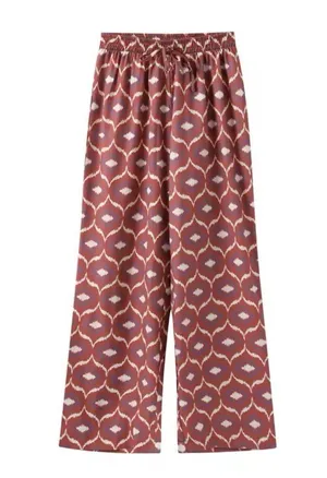 Stylish Women's Patterned Pants Brown Size M thumbnail 1