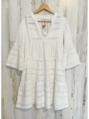 Accessorize London White Cotton Tiered Beach Dress XS NWT thumbnail 2