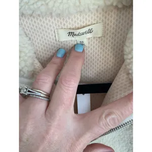 Madewell Faux Shearling Half-Zip Pullover NWT‎ size xsmall thumbnail 5