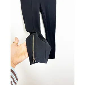 Anthropologie The Essential Slim Ankle Zip Pant Black Women's Size 0 Minimalist thumbnail 11