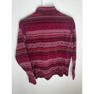 Eddie‎ Bauer Wm LG Pink 1/4 Zip Pink Aztec Pullover Jacket Hiking Outdoor Camp thumbnail 6