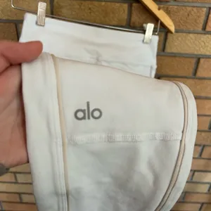 ALO Yoga 7/8 Guard Airbrush White & Bone Leggings Size Small thumbnail 4